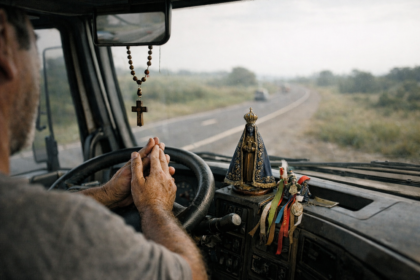 A virada do ano na estrada costuma vir acompanhada de fé, costumes e pequenas tradições entre caminhoneiros. Esses rituais simbolizam esperança por saúde, trabalho e viagens seguras.