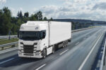 Blank cargo truck road